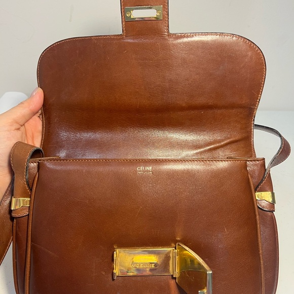 [Celine]Vintage Brown Leather Crossbody Bag w/CoA - Picture 7 of 7